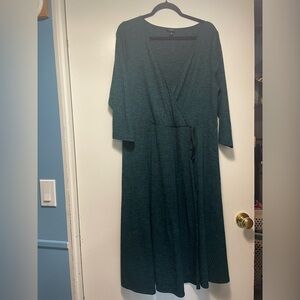 Torrid Dark Green Wrap Style Midi Dress